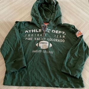 Mish Boys Green Hooded Football Sweatshirt